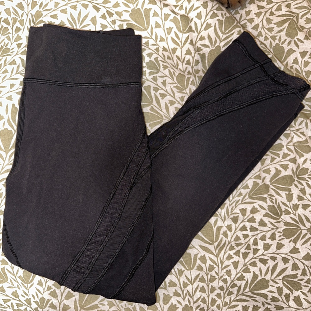 Lululemon Black Mesh 7/7 Leggings Size 6